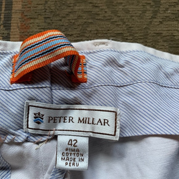 Peter Millar Flat Front Shorts Mens 42 Stone Grey Golf Pima Cotton Made in Peru - Picture 8 of 13